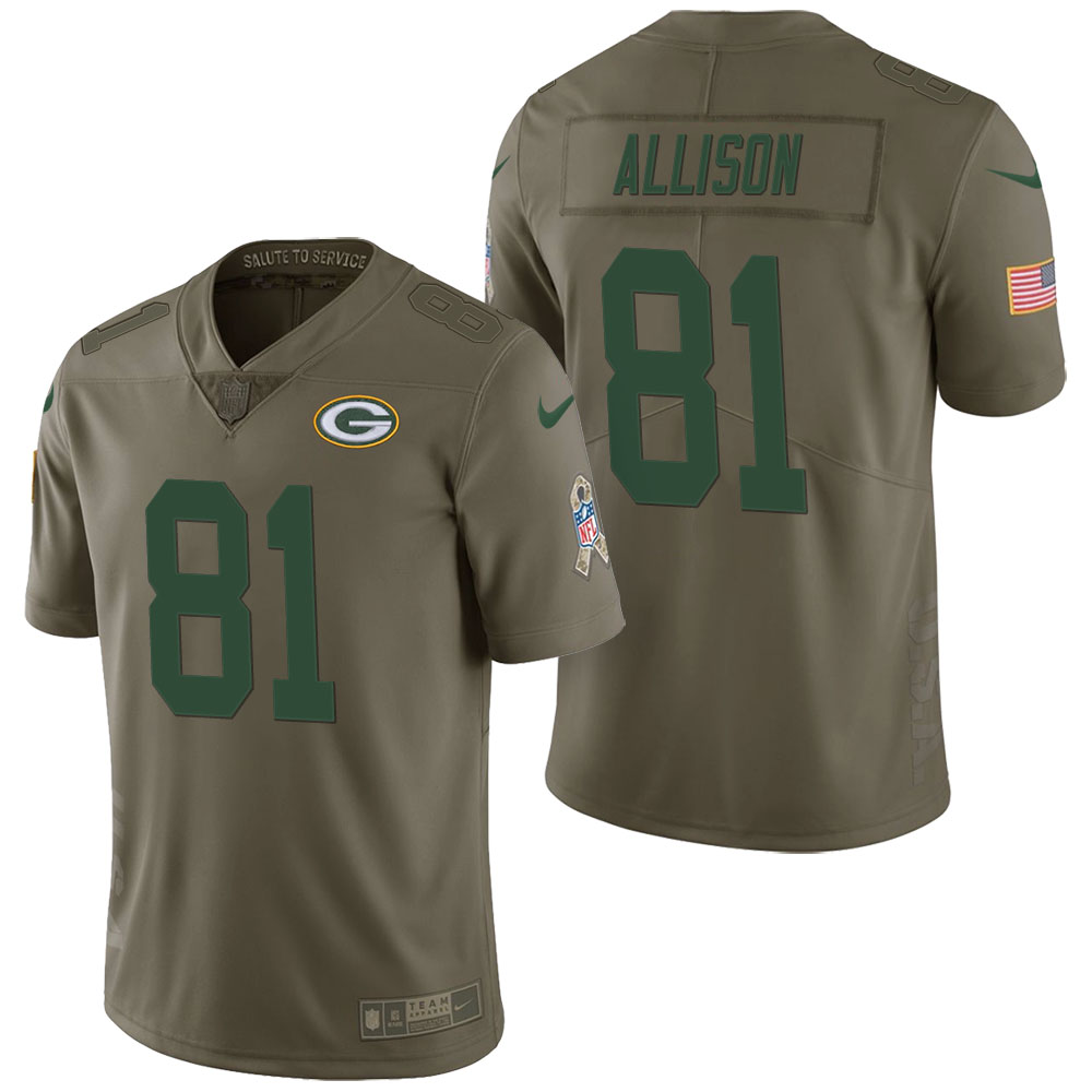Green Bay Packers #81 Geronimo Allison Olive 2017 Salute to Service Limited Jersey