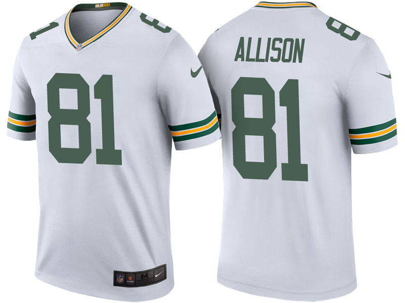 Green Bay Packers #81 Geronimo Allison White Color Rush Legend Jersey