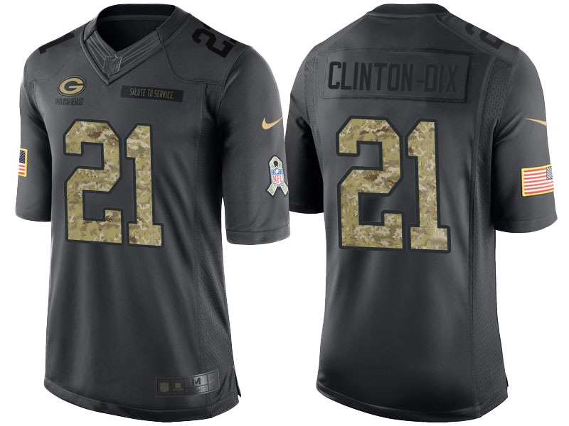 Green Bay Packers #21 Ha Ha Clinton-Dix Anthracite 2016 Salute to Service Limited Veterans Day Jersey