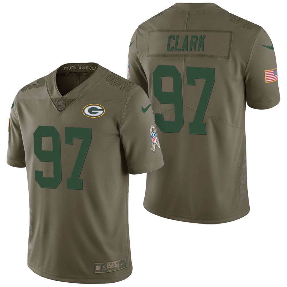 Green Bay Packers #97 Kenny Clark Olive 2017 Salute to Service Limited Jersey Green Bay Packers #97 Kenny Clark Olive 2017 Salute to Service Limited Jersey