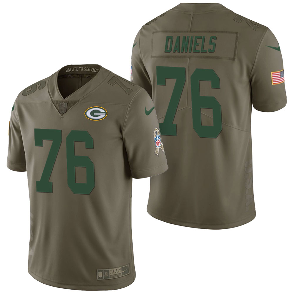 Green Bay Packers #76 Mike Daniels Olive 2017 Salute to Service Limited Jersey