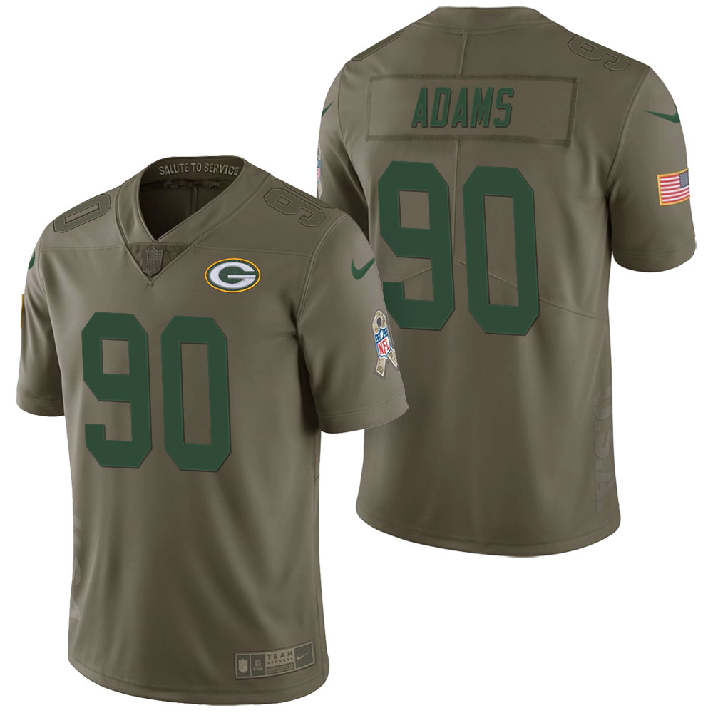 Green Bay Packers #90 Montravius Adams Olive 2017 Salute to Service Limited Jersey Green Bay Packers #90 Montravius Adams Olive 2017 Salute to Service Limited Jersey