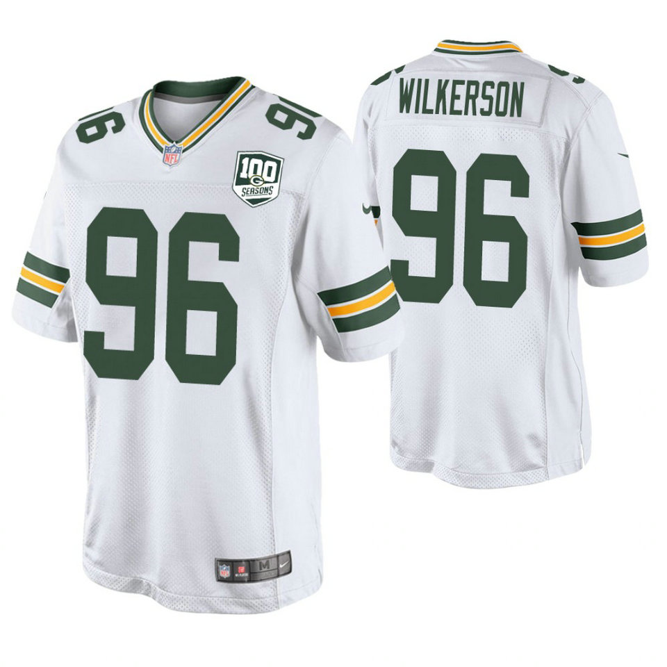 Green Bay Packers #96 Muhammad Wilkerson White 100th Anniversary Color Rush Legend Jersey Green Bay Packers #96 Muhammad Wilkerson White 100th Anniversary Color Rush Legend Jersey