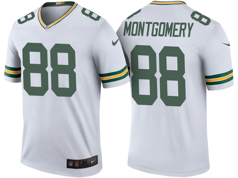 Green Bay Packers #88 Ty Montgomery White Color Rush Legend Jersey Green Bay Packers #88 Ty Montgomery White Color Rush Legend Jersey