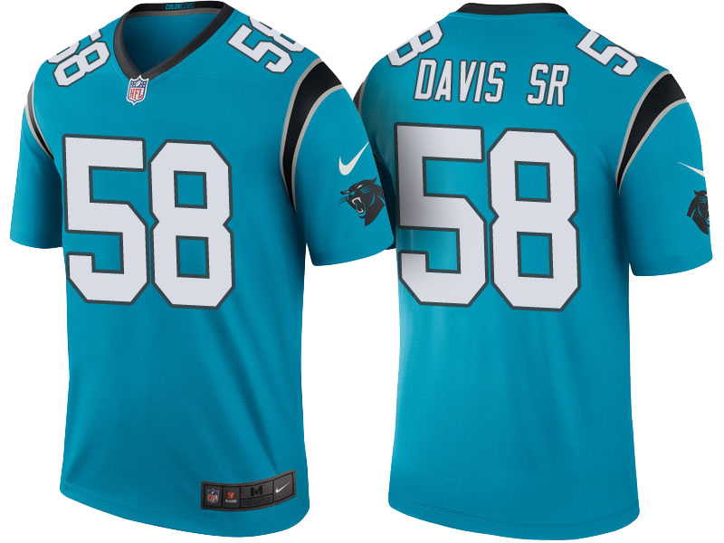 Carolina Panthers #58 Thomas Davis Sr Blue Color Rush Legend Jersey Carolina Panthers #58 Thomas Davis Sr Blue Color Rush Legend Jersey