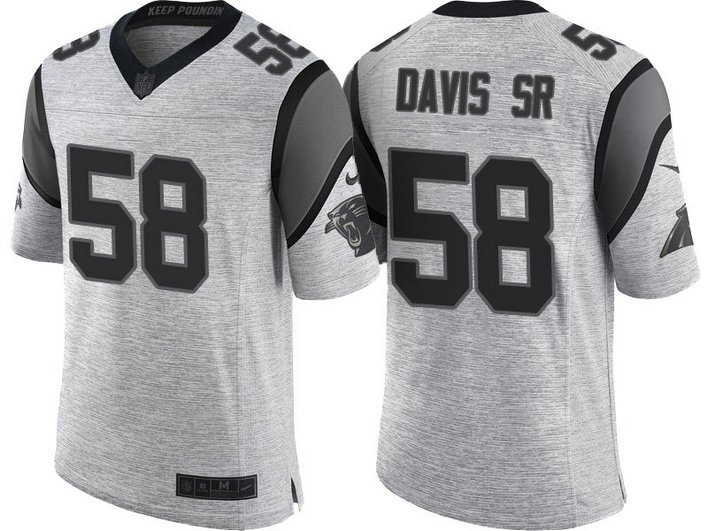 Carolina Panthers #58 Thomas Davis Sr 2016 Gridiron Gray II Limited Jersey Carolina Panthers #58 Thomas Davis Sr 2016 Gridiron Gray II Limited Jersey