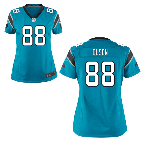 Women Carolina Panthers #88 Greg Olsen Blue Game Jersey Women Carolina Panthers #88 Greg Olsen Blue Game Jersey