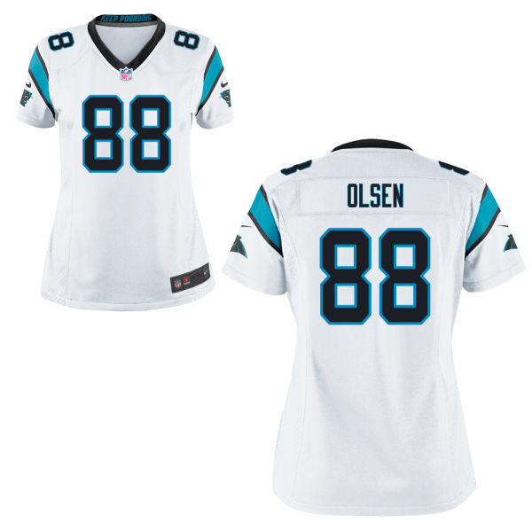 Women Carolina Panthers #88 Greg Olsen White Game Jersey Women Carolina Panthers #88 Greg Olsen White Game Jersey