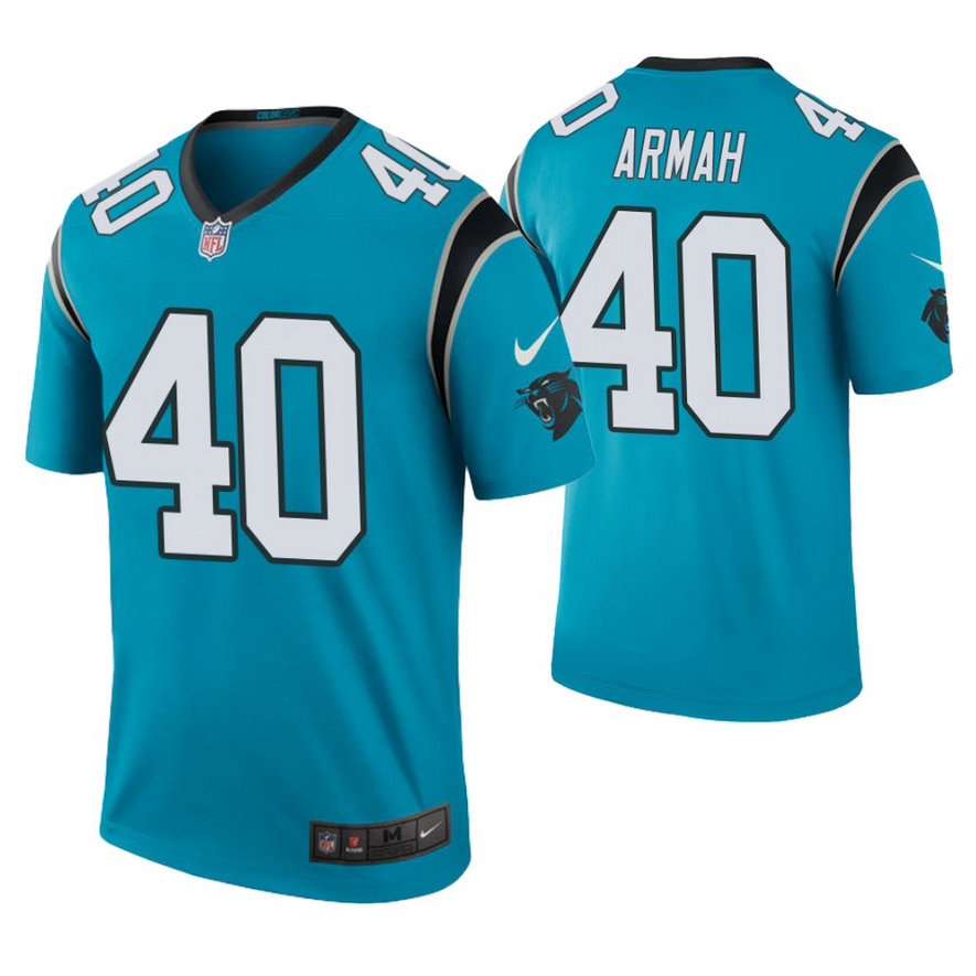 Carolina Panthers #40 Alexander Armah Blue Color Rush Legend Jersey