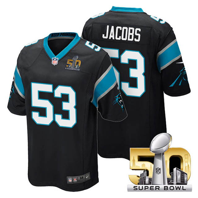 Youth Carolina Panthers #53 Ben Jacobs Black 2016 Super Bowl 50 Game Jersey Youth Carolina Panthers #53 Ben Jacobs Black 2016 Super Bowl 50 Game Jersey