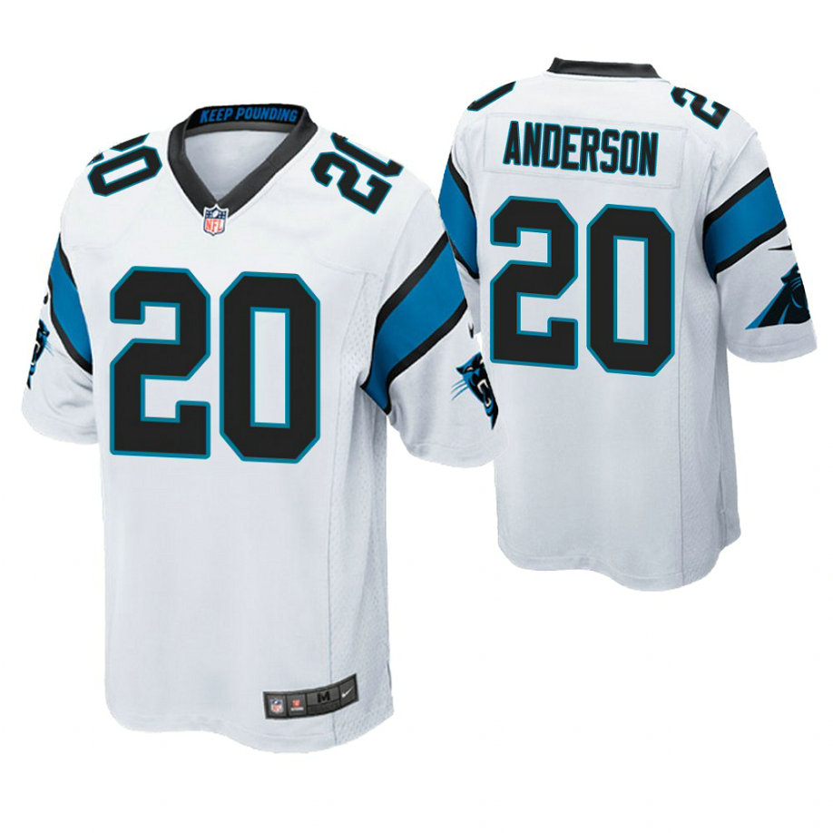 Carolina Panthers #20 C. J. Anderson White Game Jersey Carolina Panthers #20 C. J. Anderson White Game Jersey