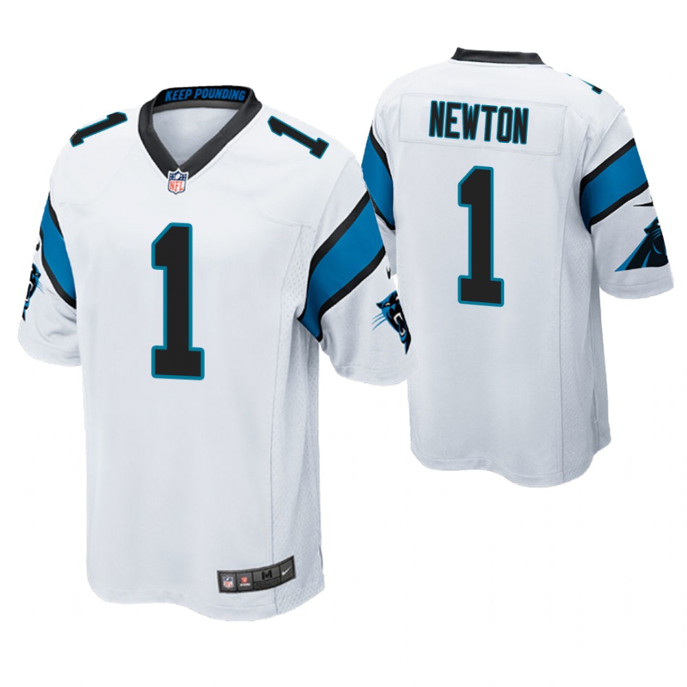Carolina Panthers #1 Cam Newton White Game Jersey