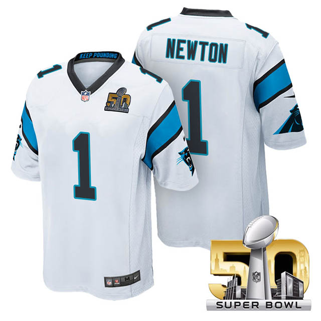 Youth Carolina Panthers #1 Cam Newton White 2016 Super Bowl 50 Game Jersey Youth Carolina Panthers #1 Cam Newton White 2016 Super Bowl 50 Game Jersey