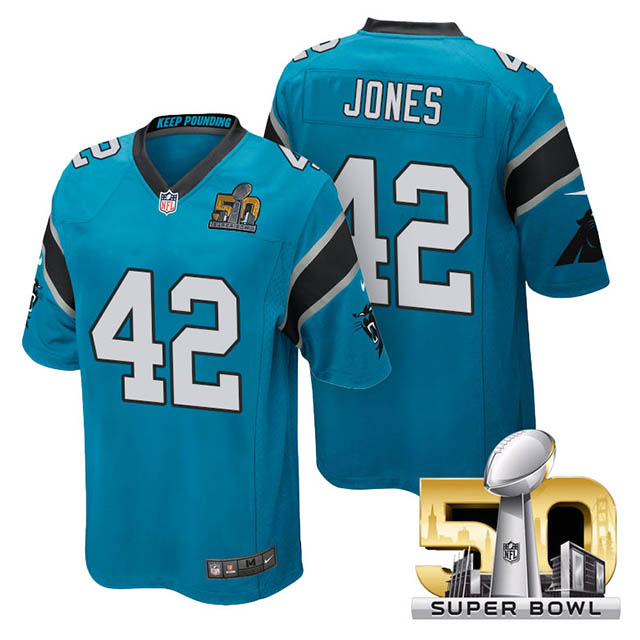 Youth Carolina Panthers #42 Colin Jones Blue 2016 Super Bowl 50 Game Jersey Youth Carolina Panthers #42 Colin Jones Blue 2016 Super Bowl 50 Game Jersey