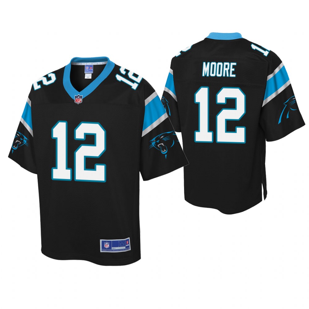 Youth Carolina Panthers #12 D. J. Moore Black Player Pro Line Jersey Youth Carolina Panthers #12 D. J. Moore Black Player Pro Line Jersey
