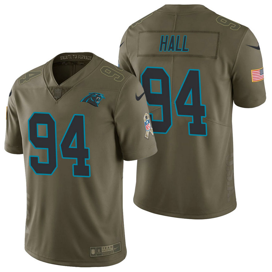 Carolina Panthers #94 Daeshon Hall Olive 2017 Salute to Service Limited Jersey Carolina Panthers #94 Daeshon Hall Olive 2017 Salute to Service Limited Jersey