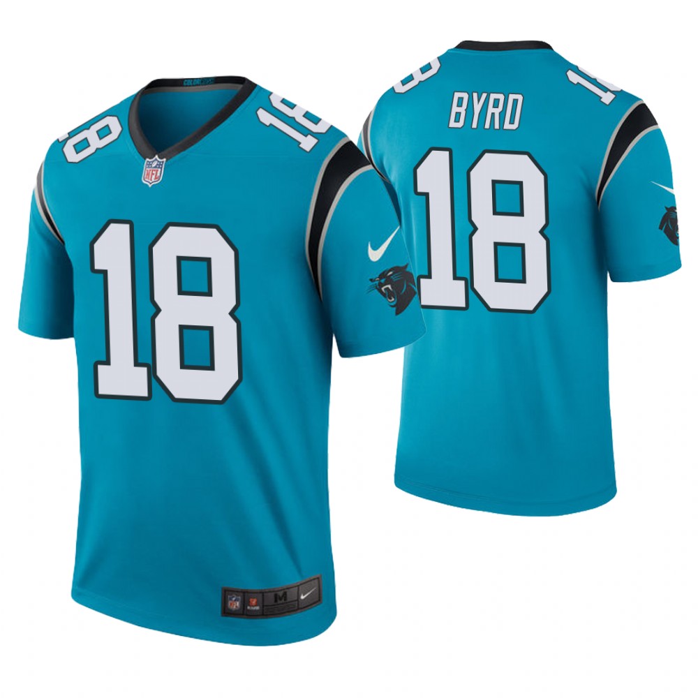 Carolina Panthers #18 Damiere Byrd Blue Color Rush Legend Jersey Carolina Panthers #18 Damiere Byrd Blue Color Rush Legend Jersey