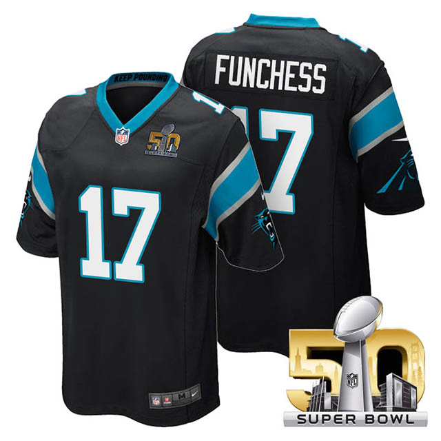 Youth Carolina Panthers #17 Devin Funchess Black 2016 Super Bowl 50 Game Jersey Youth Carolina Panthers #17 Devin Funchess Black 2016 Super Bowl 50 Game Jersey