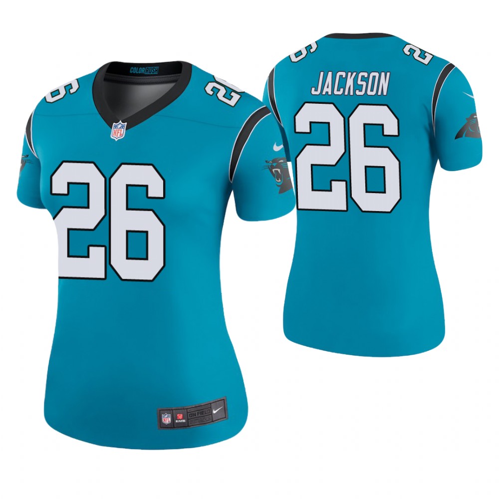 Women Carolina Panthers #26 Donte Jackson Blue Color Rush Legend Jersey