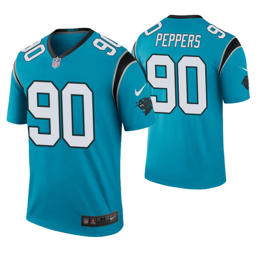 Carolina Panthers #90 Julius Peppers Blue Color Rush Legend Jersey