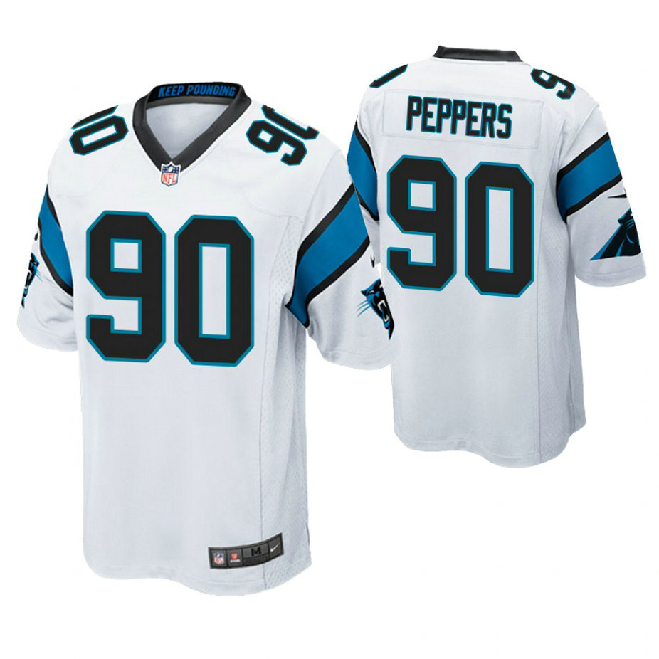 Carolina Panthers #90 Julius Peppers White Game Jersey