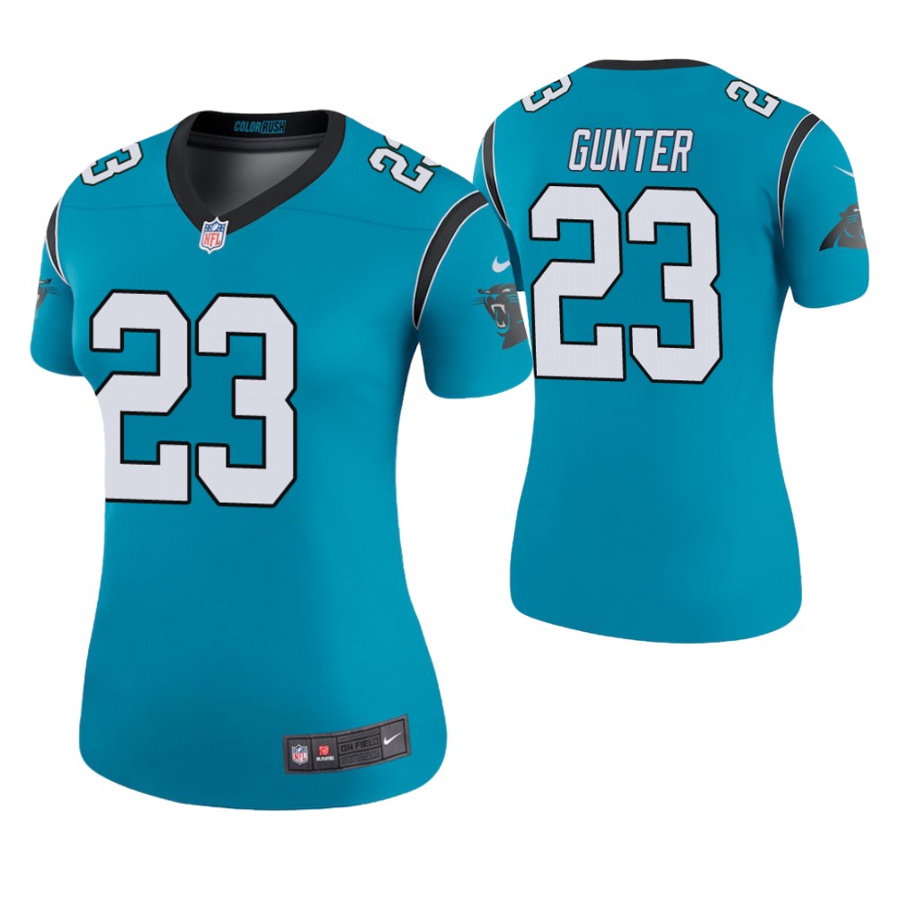Women Carolina Panthers #23 LaDarius Gunter Blue Color Rush Legend Jersey Women Carolina Panthers #23 LaDarius Gunter Blue Color Rush Legend Jersey