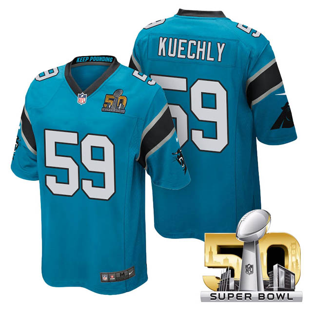 Youth Carolina Panthers #59 Luke Kuechly Blue 2016 Super Bowl 50 Game Jersey Youth Carolina Panthers #59 Luke Kuechly Blue 2016 Super Bowl 50 Game Jersey