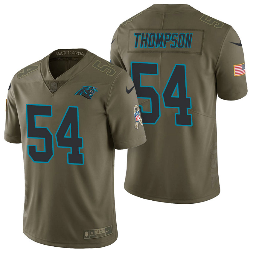 Carolina Panthers #54 Shaq Thompson Olive 2017 Salute to Service Limited Jersey Carolina Panthers #54 Shaq Thompson Olive 2017 Salute to Service Limited Jersey