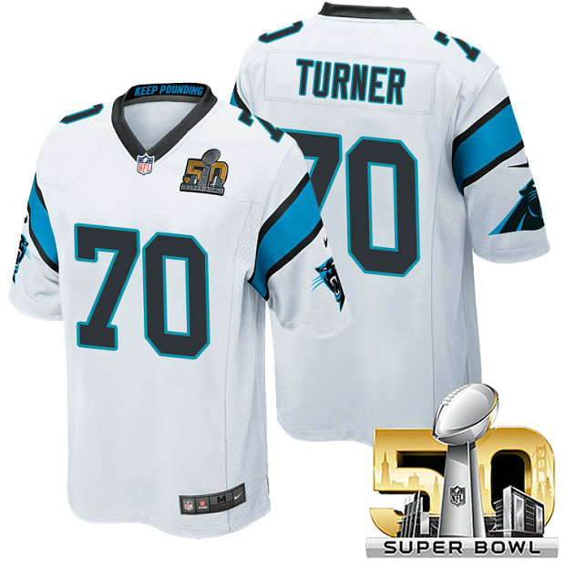 Carolina Panthers #70 Trai Turner White 2016 Super Bowl 50 Game Jersey Carolina Panthers #70 Trai Turner White 2016 Super Bowl 50 Game Jersey