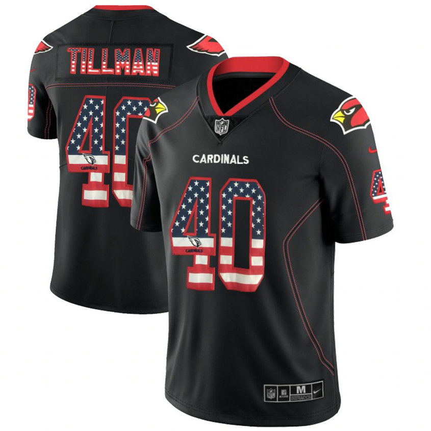 Arizona Cardinals #40 Pat Tillman Black 2018 USA Flag Fashion Color Rush Limited Jersey Arizona Cardinals #40 Pat Tillman Black 2018 USA Flag Fashion Color Rush Limited Jersey