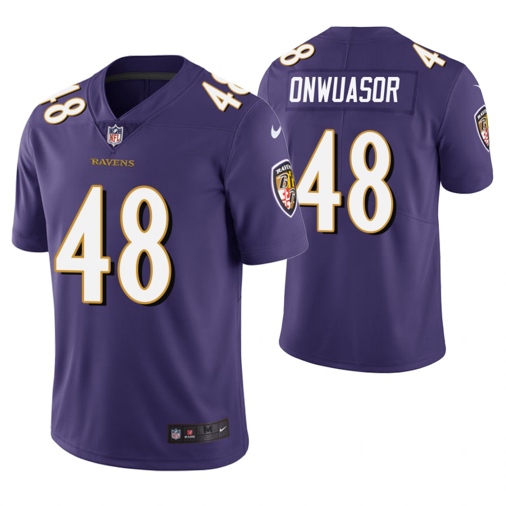 Baltimore Ravens #48 Patrick Onwuasor Purple Vapor Untouchable Limited Jersey