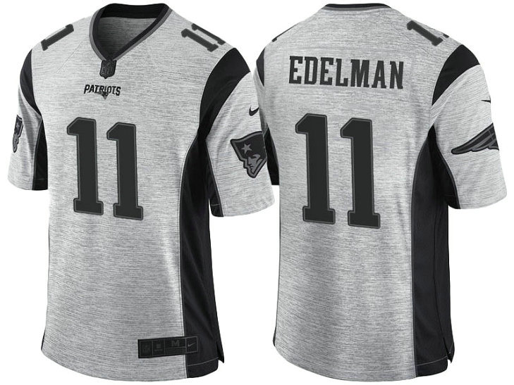 New England Patriots #11 Julian Edelman 2016 Gridiron Gray II Limited Jersey New England Patriots #11 Julian Edelman 2016 Gridiron Gray II Limited Jersey