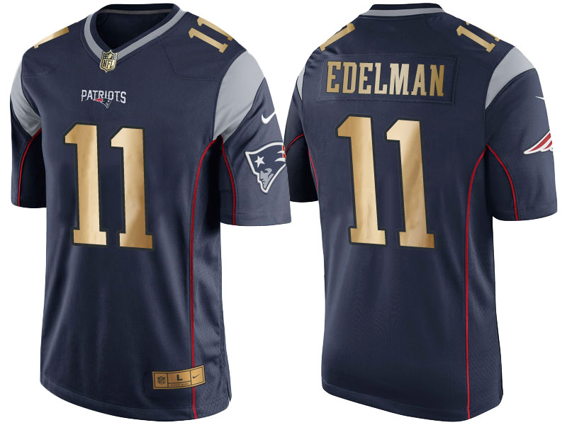 2016 Christmas New England Patriots #11 Julian Edelman Navy Blue Golden Edition Jersey 2016 Christmas New England Patriots #11 Julian Edelman Navy Blue Golden Edition Jersey
