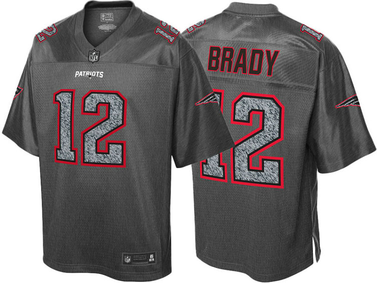 New England Patriots #12 Tom Brady Gray Pro Line Fashion Static Jersey