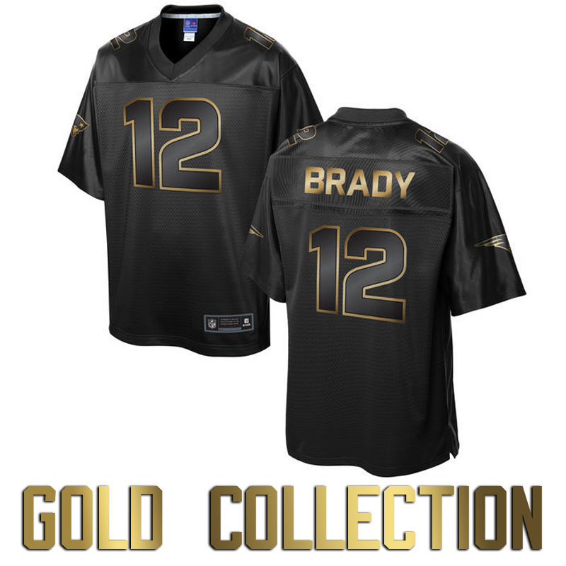 New England Patriots #12 Tom Brady Super Bowl 50 Black Gold Collection Jersey New England Patriots #12 Tom Brady Super Bowl 50 Black Gold Collection Jersey