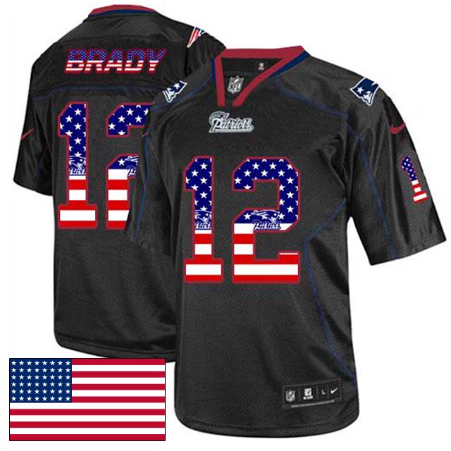 New England Patriots #12 Tom Brady Black USA Flag Fashion Jersey New England Patriots #12 Tom Brady Black USA Flag Fashion Jersey