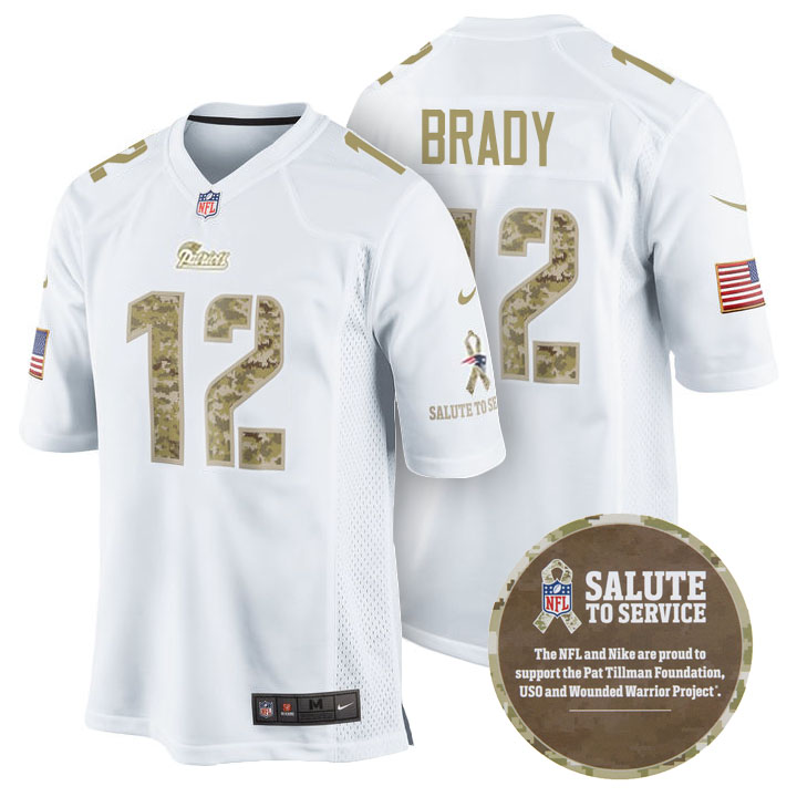 New England Patriots #12 Tom Brady White Camo Salute to Service Jersey New England Patriots #12 Tom Brady White Camo Salute to Service Jersey