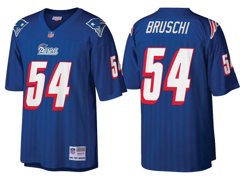 New England Patriots #54 Tedy Bruschi Royal Retired Player Replica Jersey New England Patriots #54 Tedy Bruschi Royal Retired Player Replica Jersey