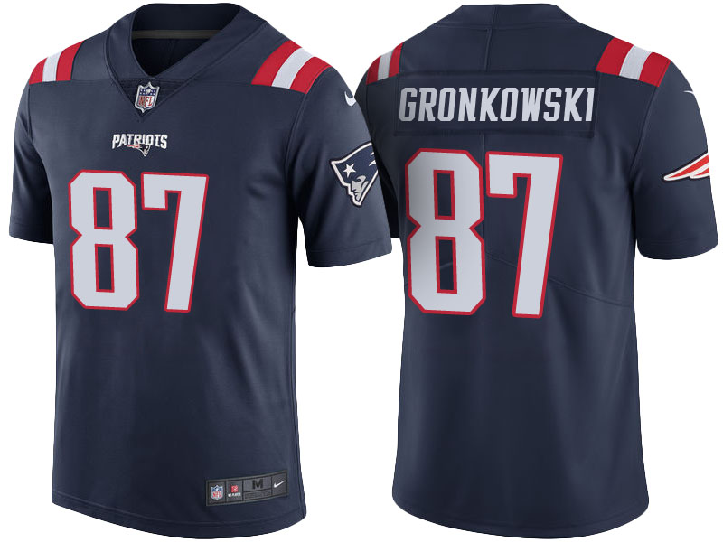 New England Patriots #87 Rob Gronkowski Navy Color Rush Limited Jersey