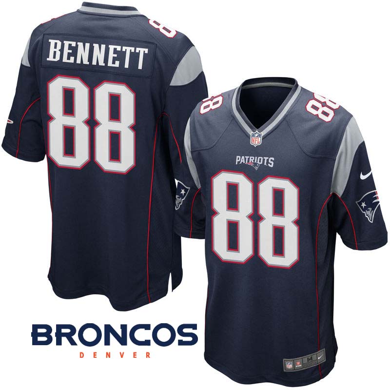 New England Patriots #88 Martellus Bennett Navy Game Jersey