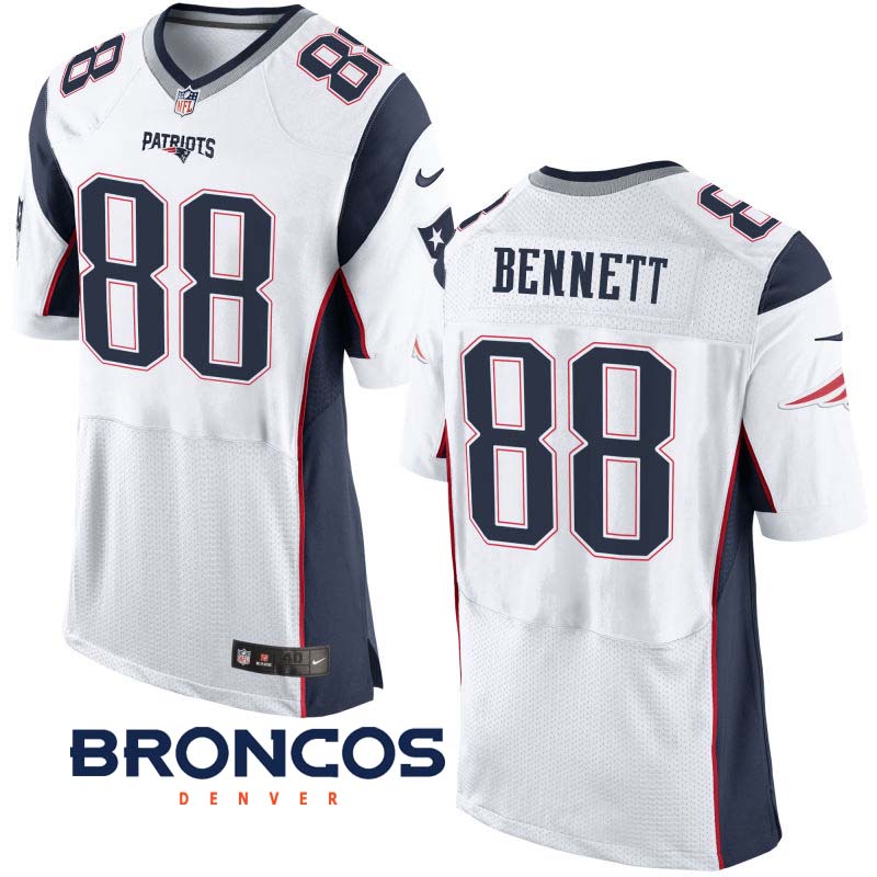 New England Patriots #88 Martellus Bennett White Elite Jersey New England Patriots #88 Martellus Bennett White Elite Jersey