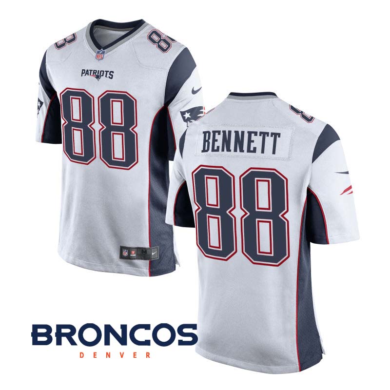 New England Patriots #88 Martellus Bennett White Game Jersey