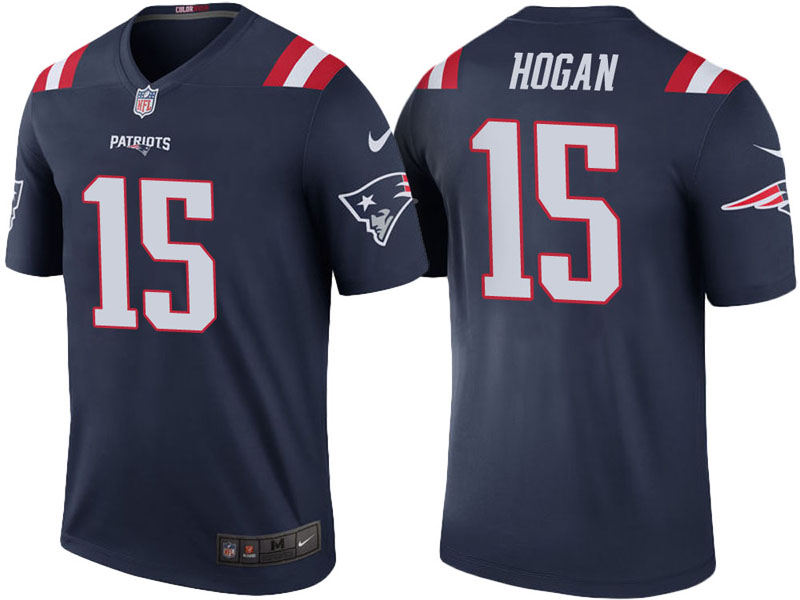 New England Patriots #15 Chris Hogan Navy Color Rush Legend Jersey