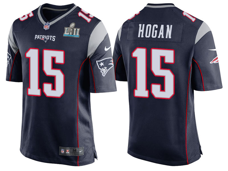 New England Patriots #15 Chris Hogan Navy Super Bowl LII Bound Game Jersey