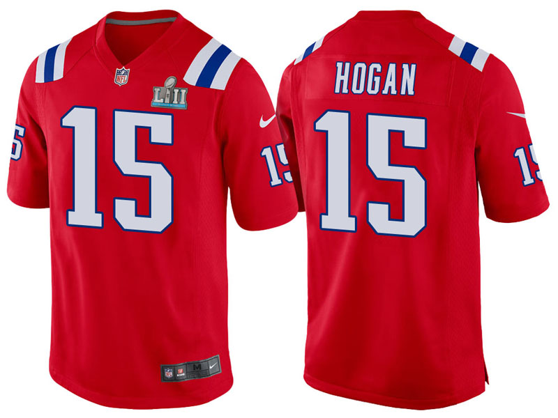 New England Patriots #15 Chris Hogan Red Super Bowl LII Bound Game Jersey
