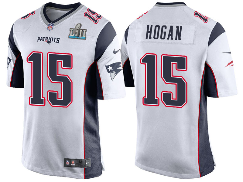 New England Patriots #15 Chris Hogan White Super Bowl LII Bound Game Jersey