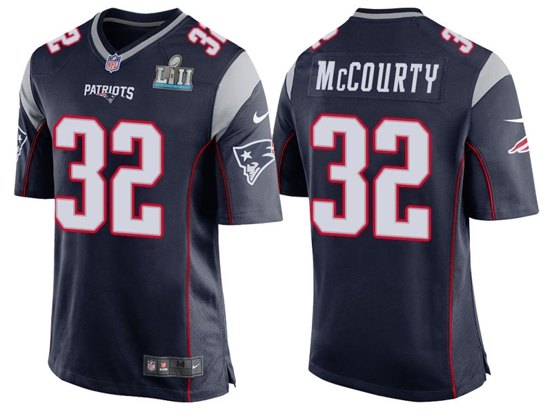New England Patriots #32 Devin McCourty Navy Super Bowl LII Bound Game Jersey
