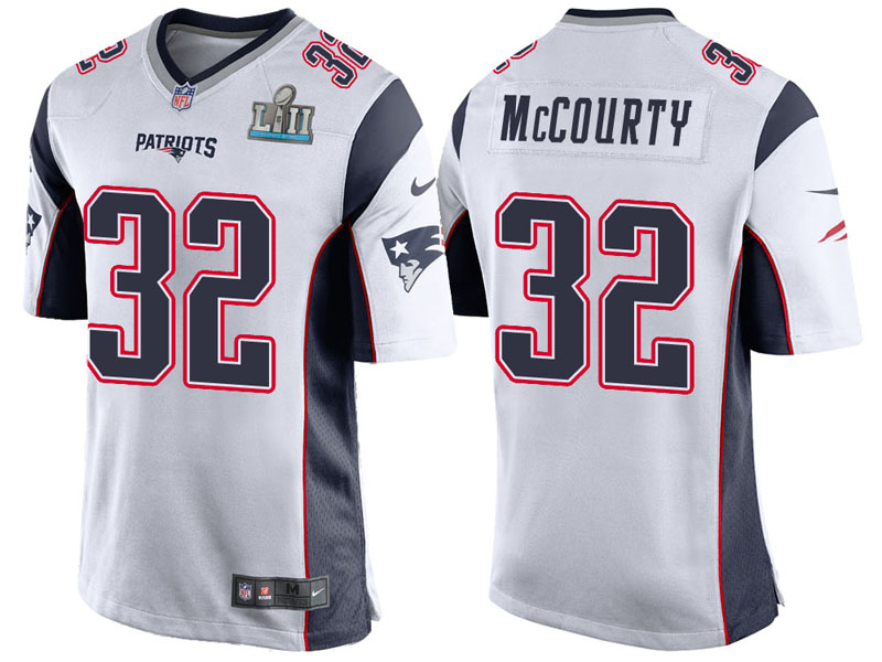 New England Patriots #32 Devin McCourty White Super Bowl LII Bound Game Jersey