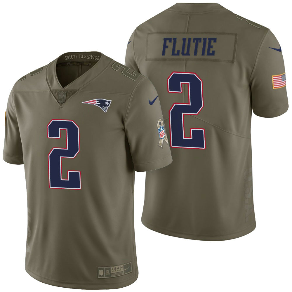 New England Patriots #2 Doug Flutie Olive 2017 Salute to Service Limited Jersey New England Patriots #2 Doug Flutie Olive 2017 Salute to Service Limited Jersey