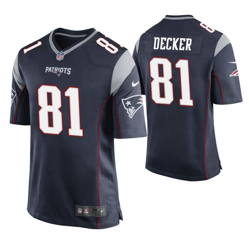 New England Patriots #81 Eric Decker Navy Game Jersey New England Patriots #81 Eric Decker Navy Game Jersey